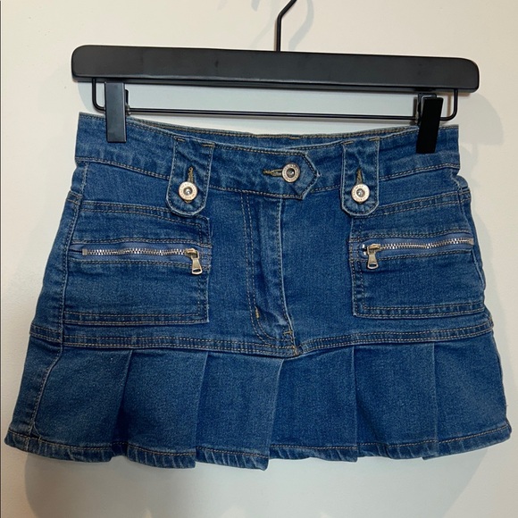 Vintage Dresses & Skirts - Vintage Y2K Blue Denim Mini Skirt